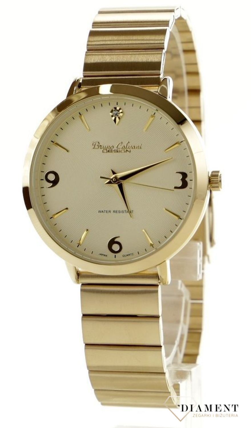 Zegarek damski na złotej bransolecie Bruno Calvani BC3354 GOLD. Koperta nie zawiera niklu i innych pierwiastków szkodliwych dla zdrowia. Wykorzystanie wysokiej jakości stali w deklu (dolna część zegarka) gwarantuje, że cz1234.jpg